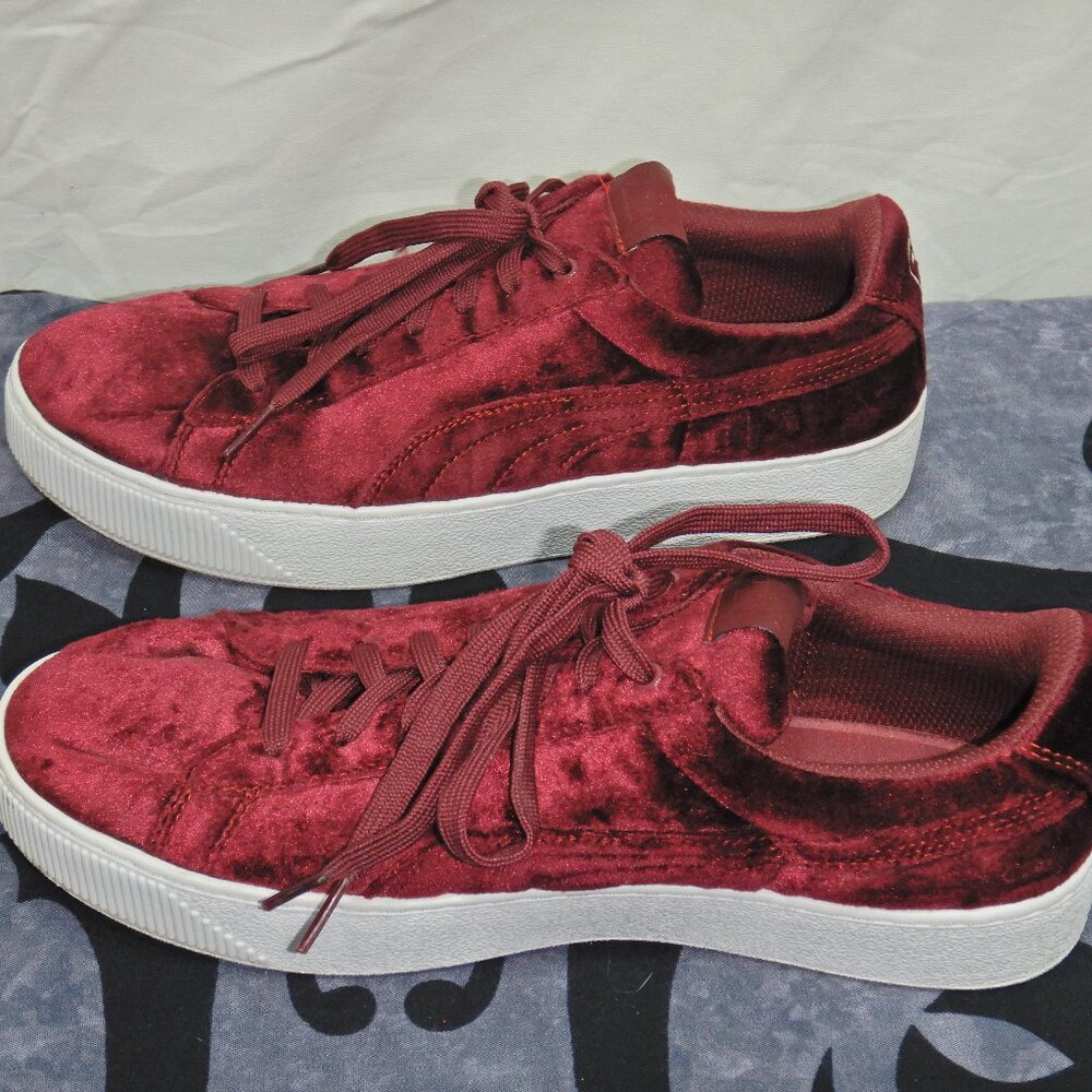 Red Velvet Puma Platform Sneakers - Picture 6 of 13